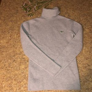 Grey Lacoste Wool Turtleneck